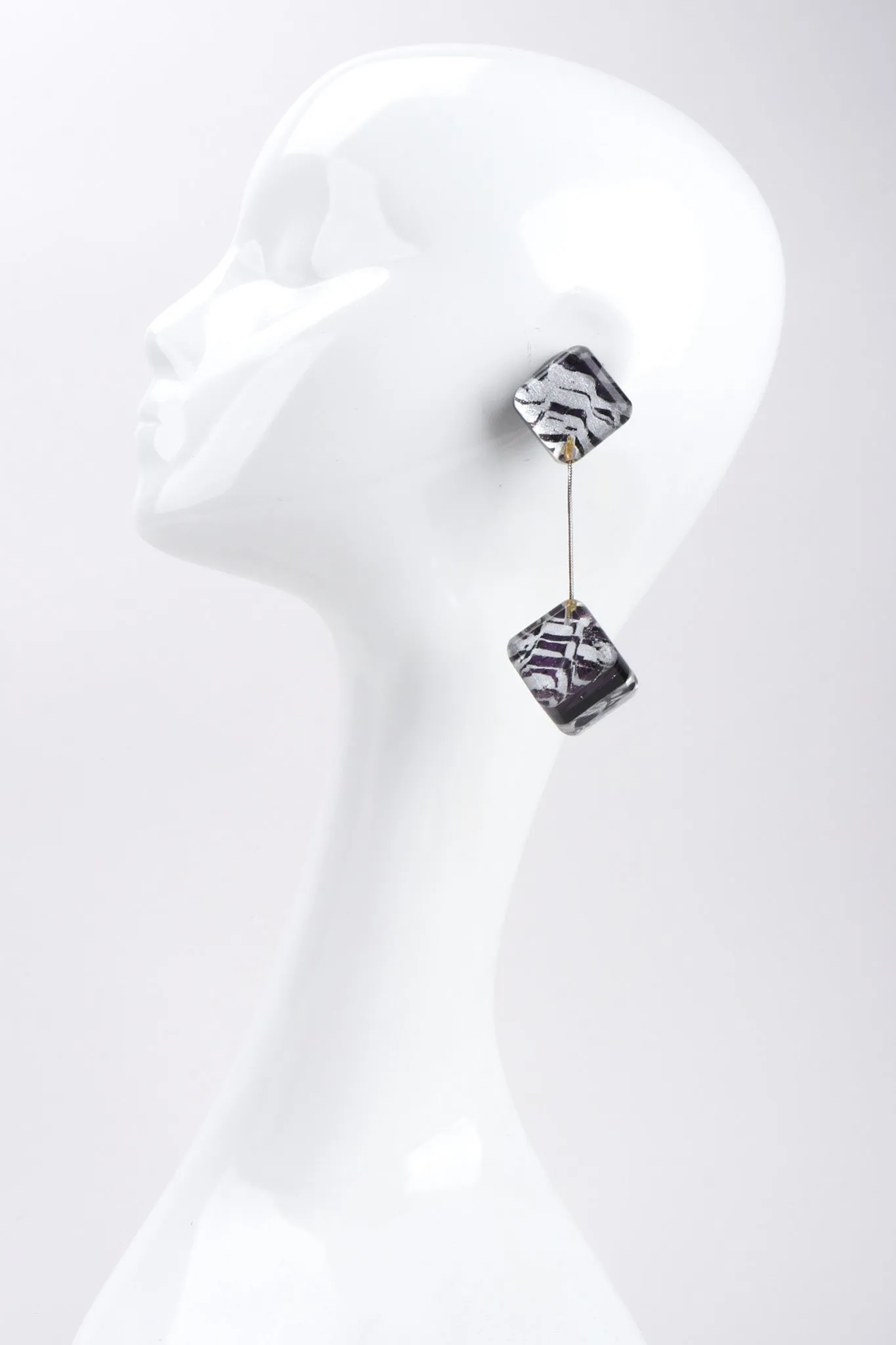 Lucite Cube Earrings