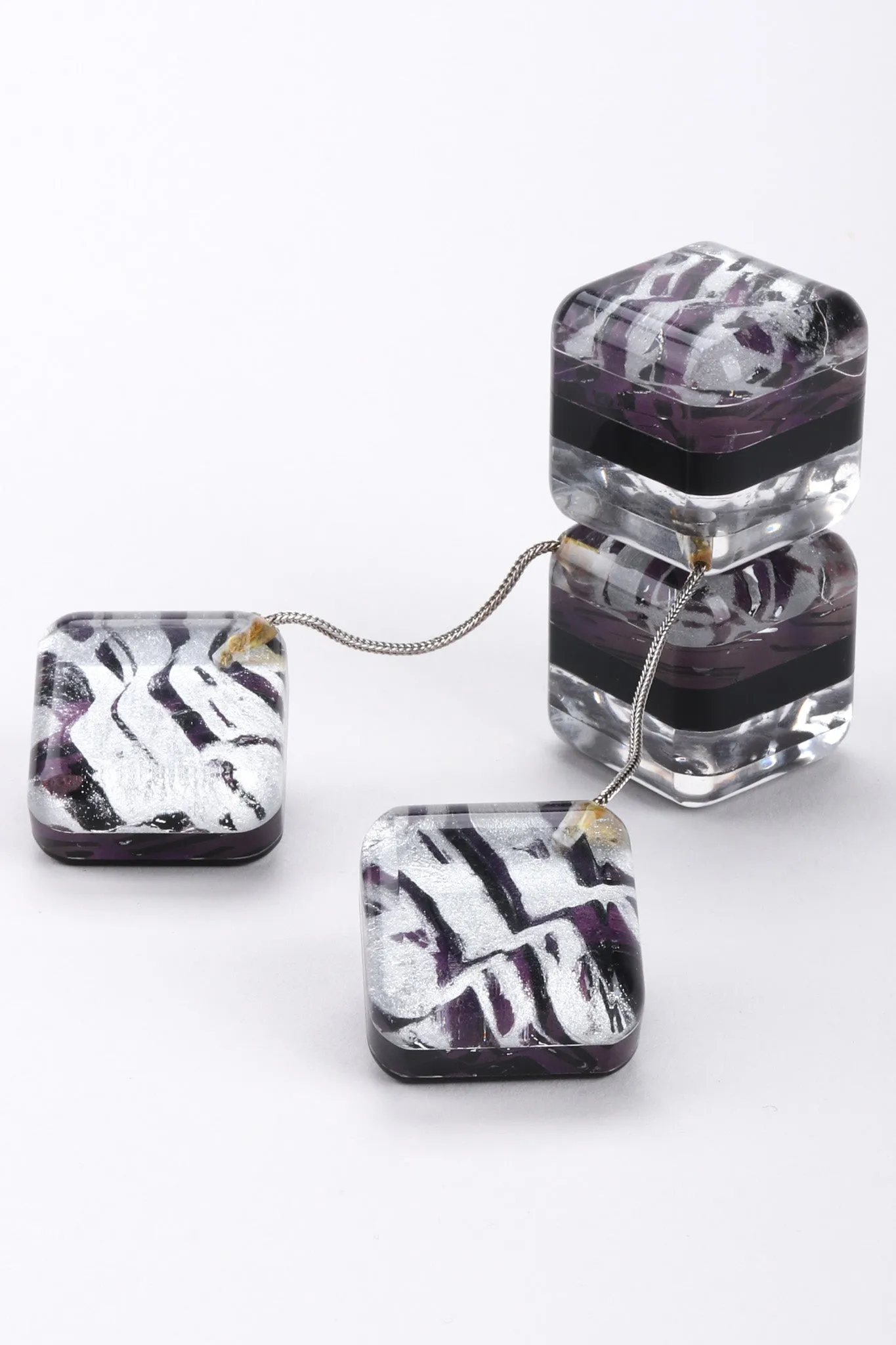 Lucite Cube Earrings