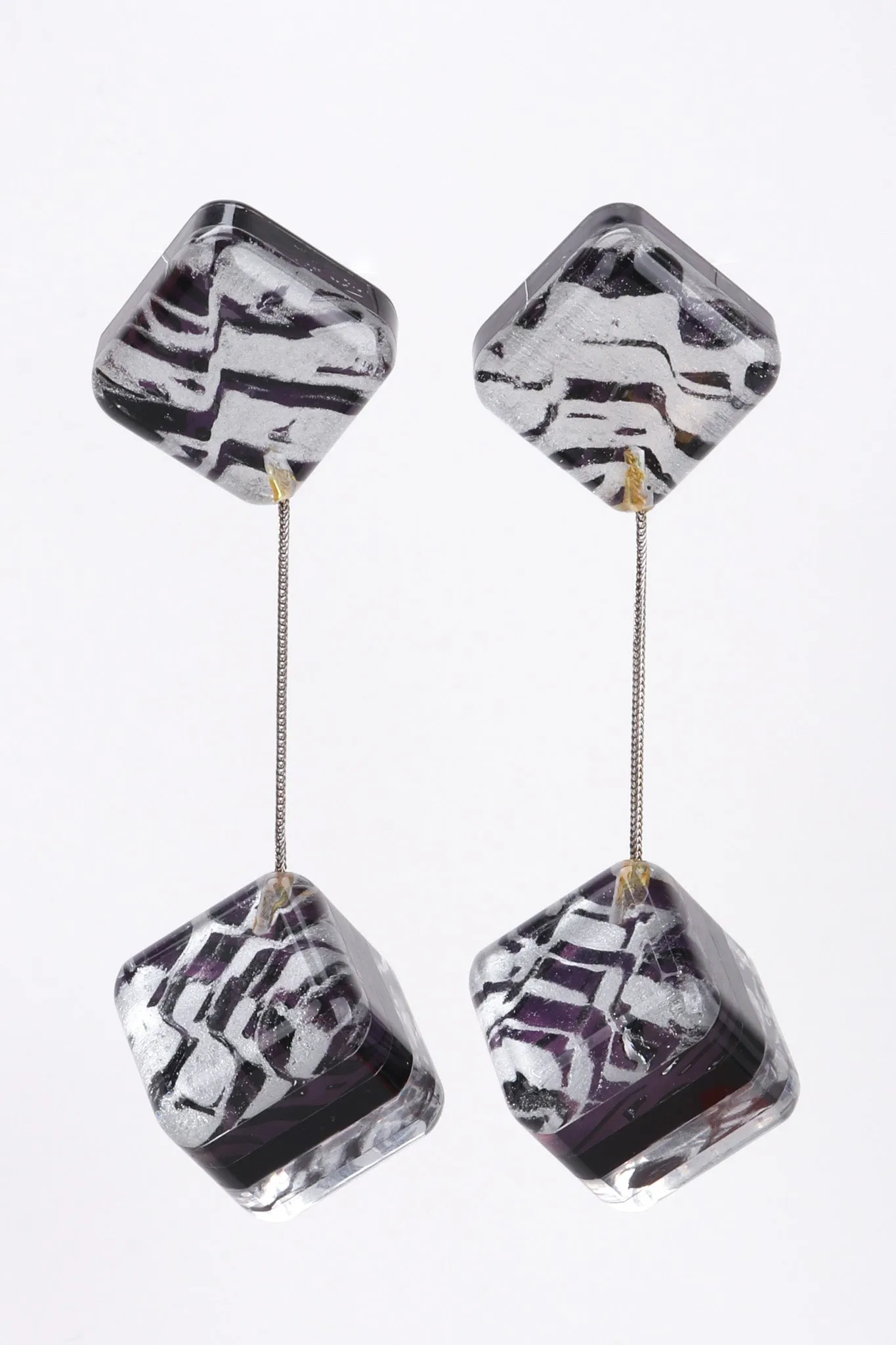 Lucite Cube Earrings