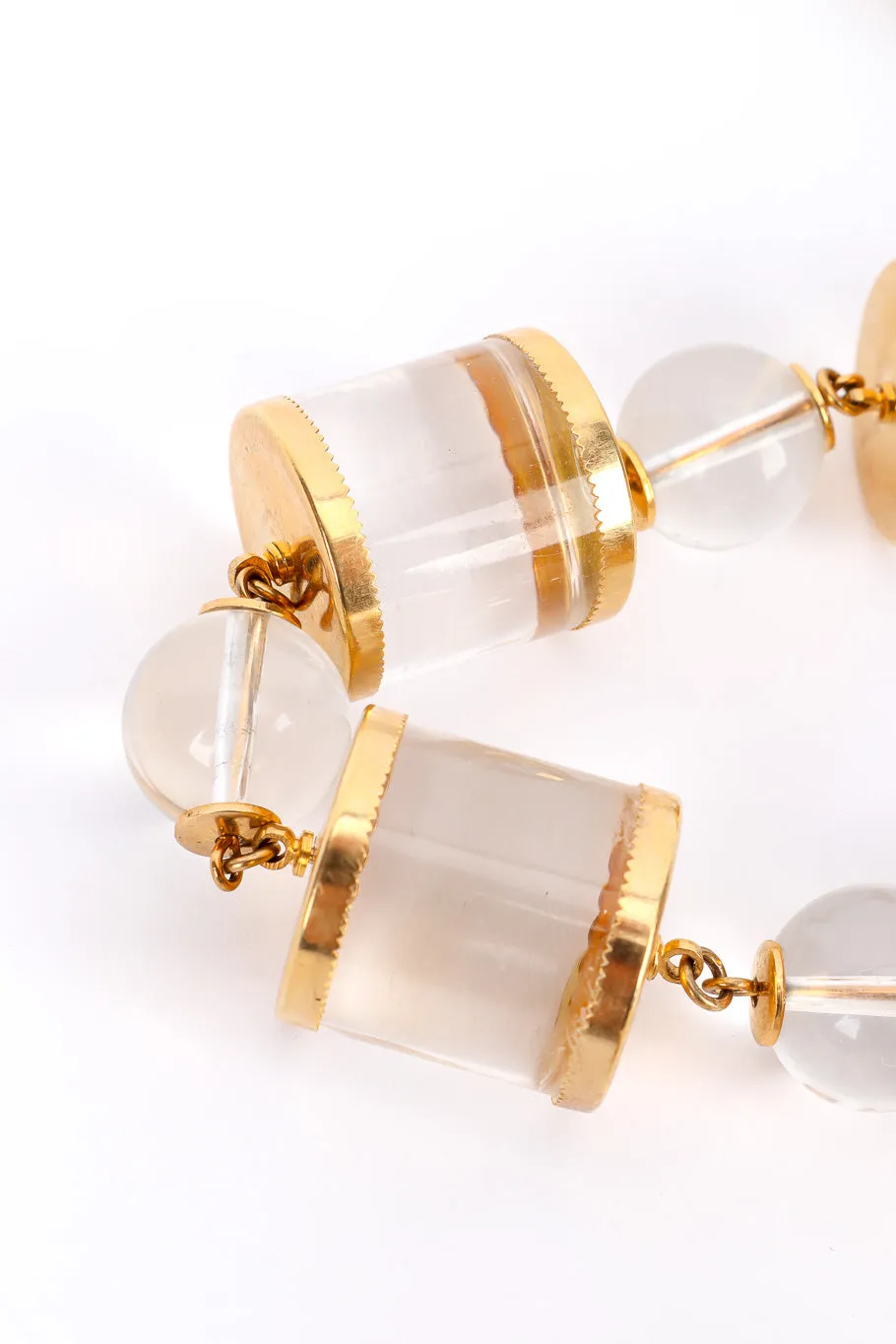 Lucite Cylinder Link Necklace