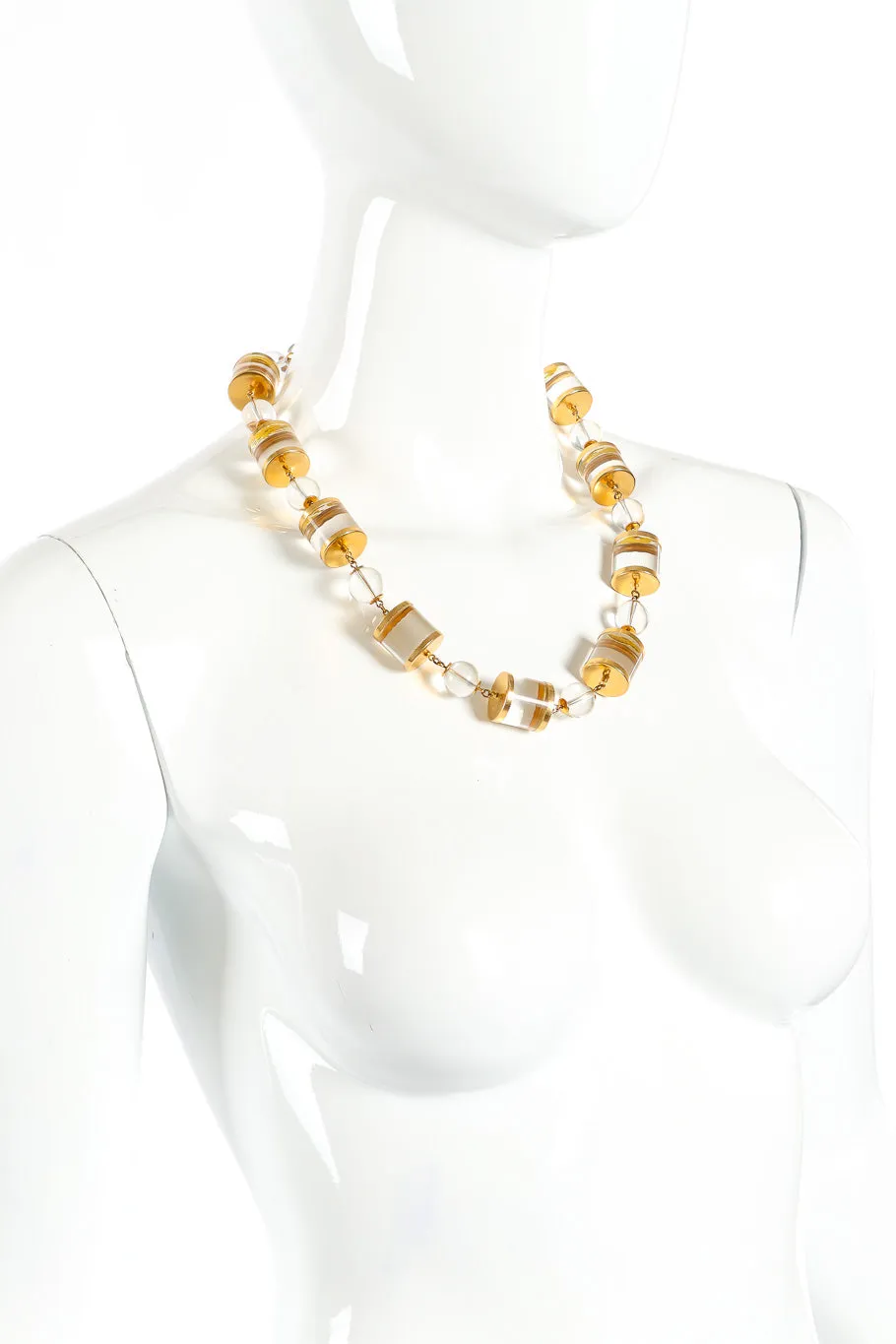 Lucite Cylinder Link Necklace
