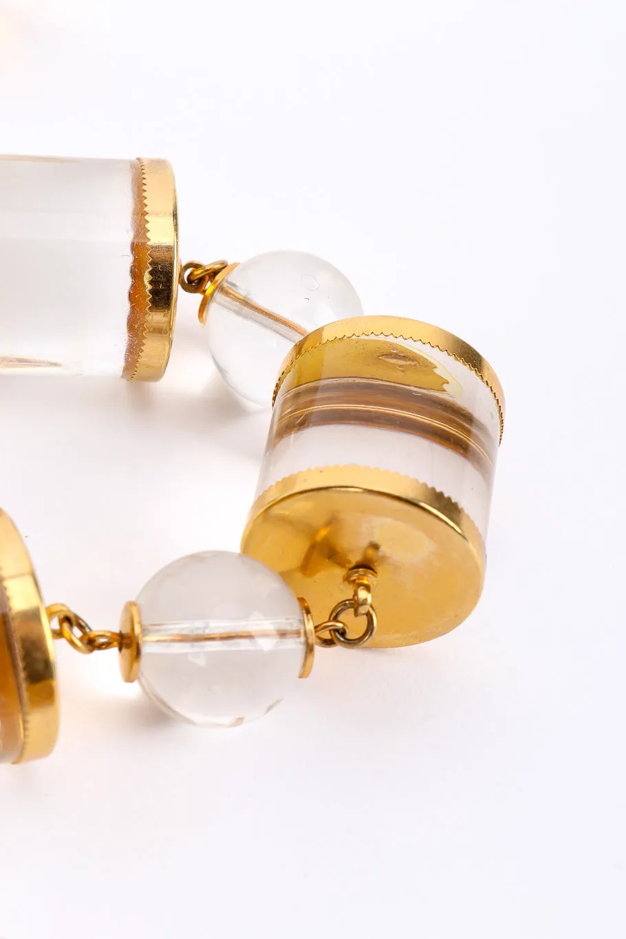 Lucite Cylinder Link Necklace