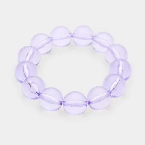 Lucite Lavender Ball Stretch Bracelet