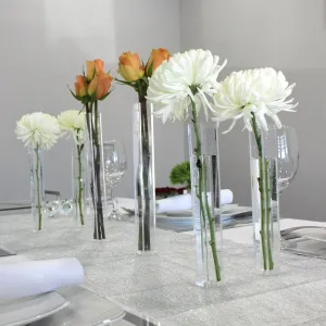 Lucite Magnetic Bud/Flower Vase Set Of 5