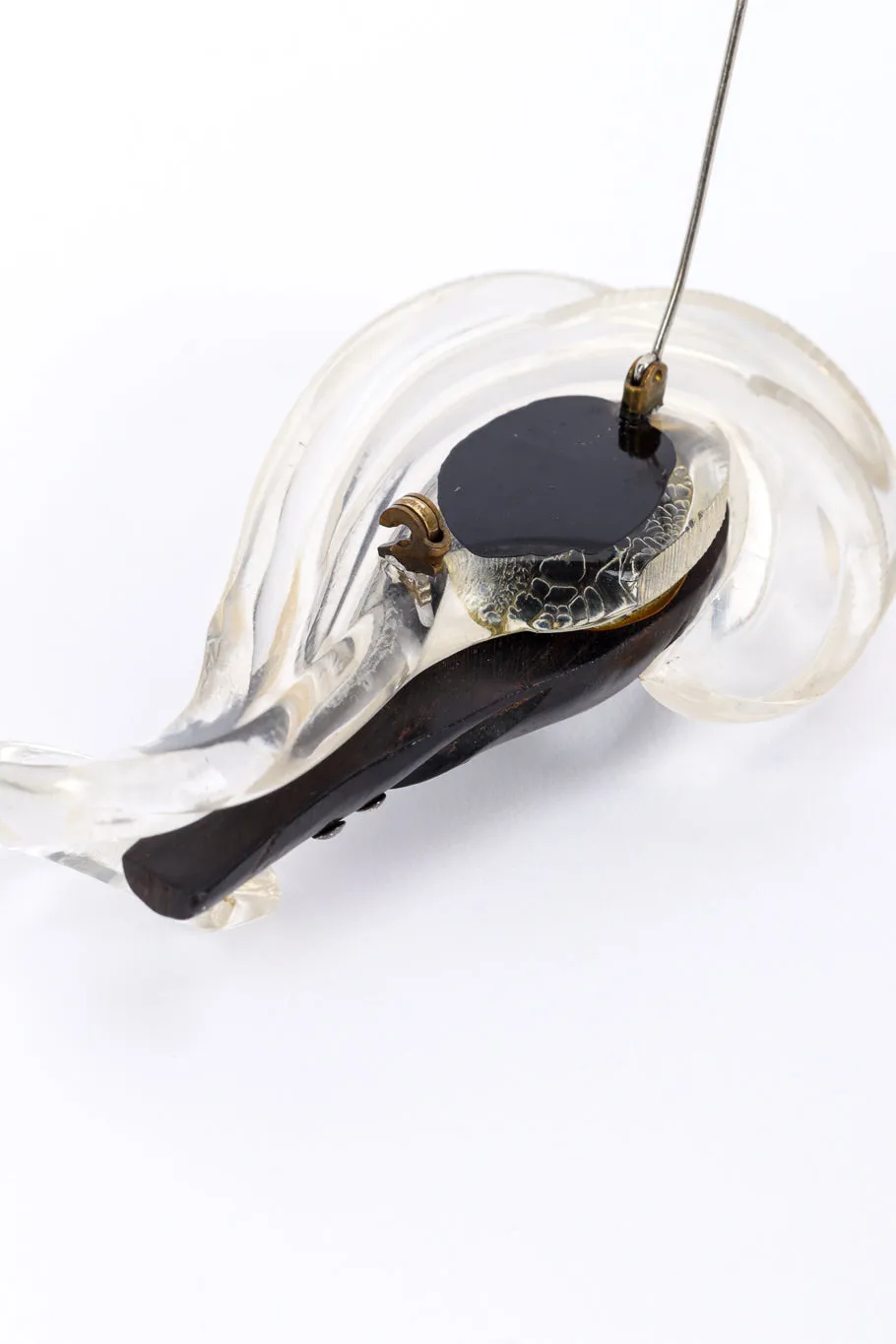 Lucite Plume Lady Brooch