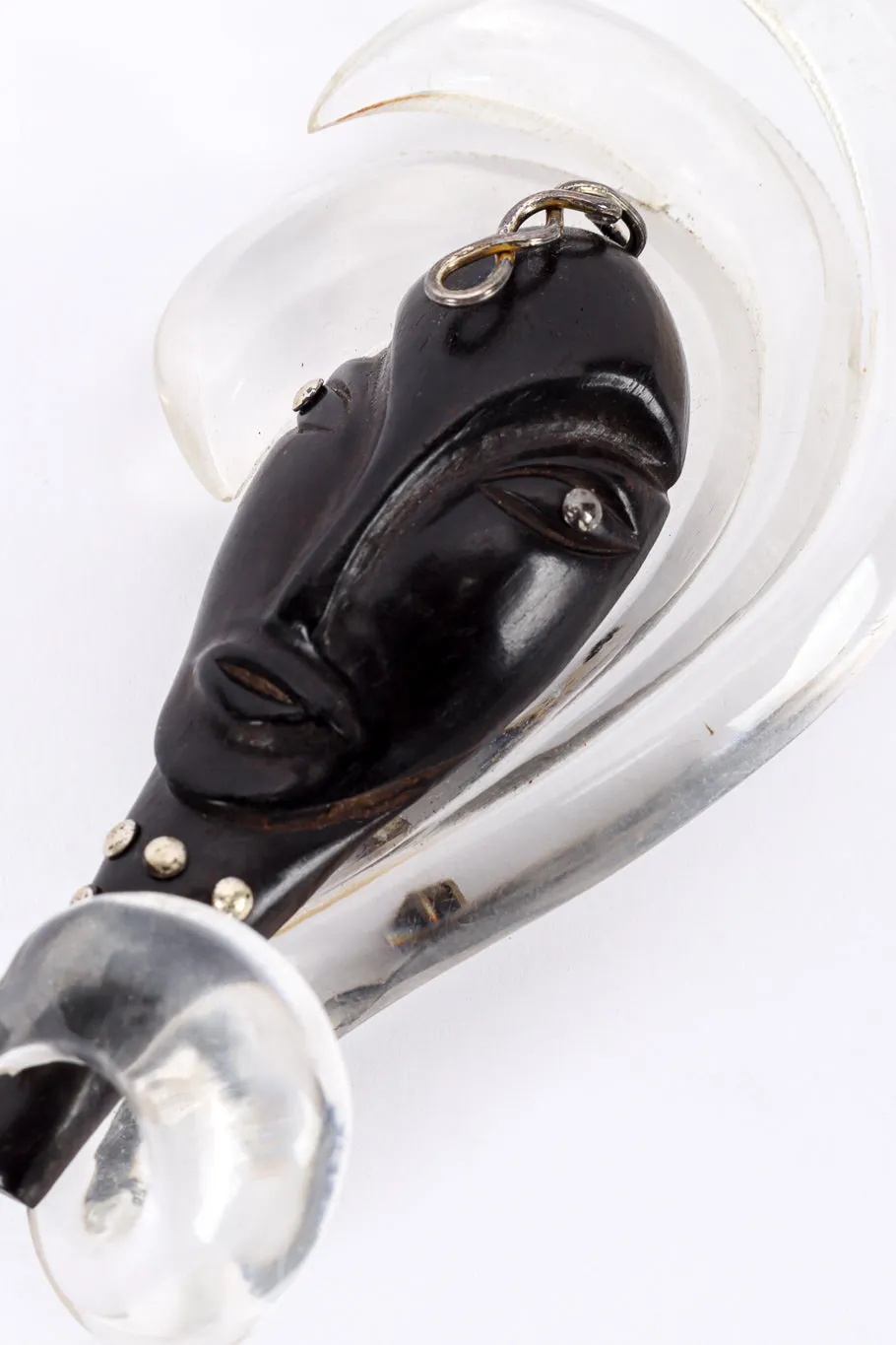 Lucite Plume Lady Brooch