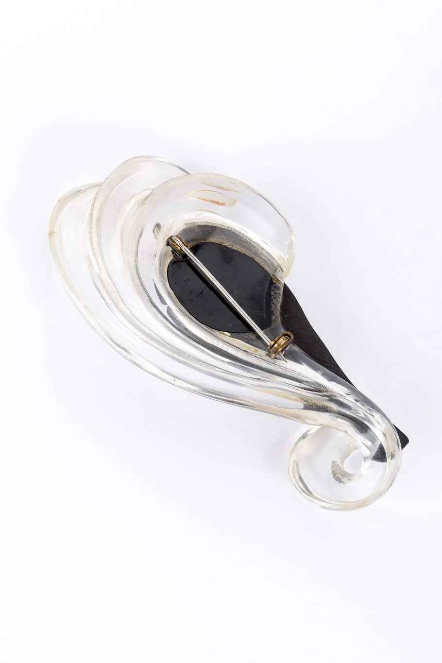 Lucite Plume Lady Brooch