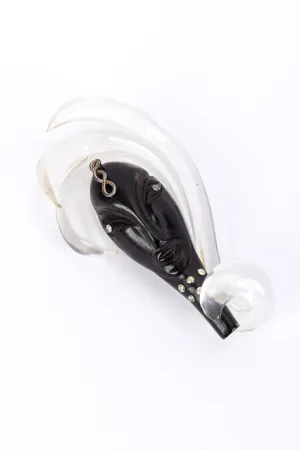 Lucite Plume Lady Brooch
