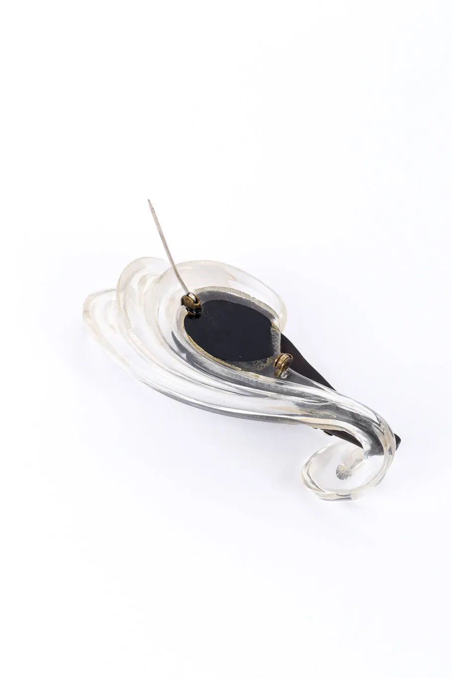 Lucite Plume Lady Brooch