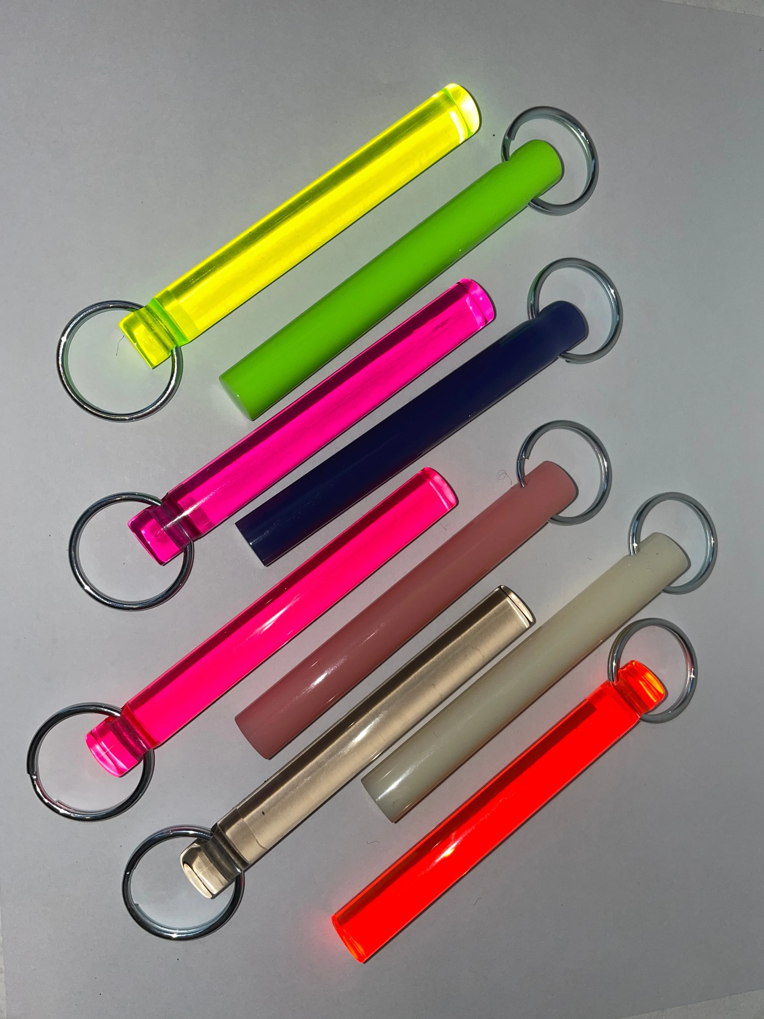 LUCITE ROD KEYCHAIN