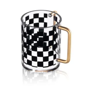 Lucite Washing Cup Onyx Collection Gold Handles
