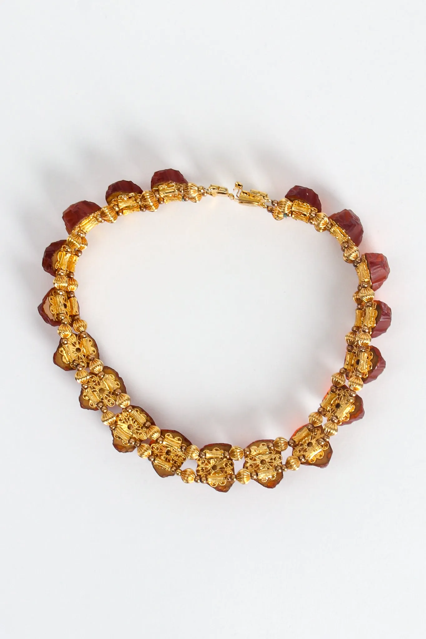 Luminous Amber Collar Necklace