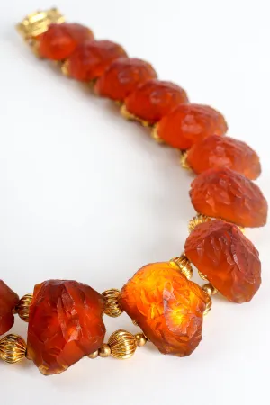 Luminous Amber Collar Necklace