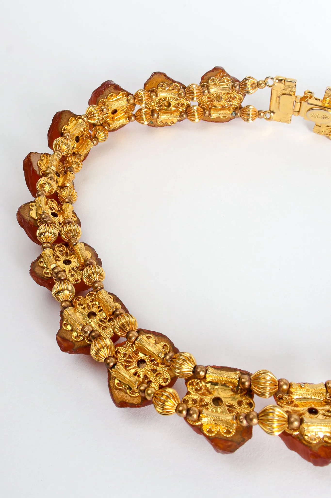 Luminous Amber Collar Necklace