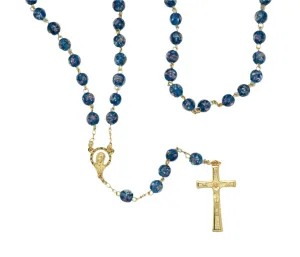 Luminous Glass Rosary from Fatima, Blue