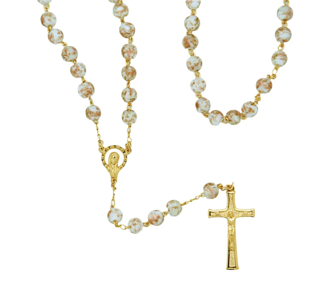 Luminous Glass Rosary from Fatima, White