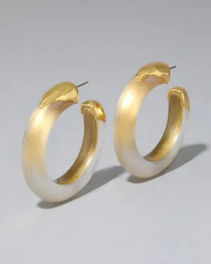 LUMINOUS GOLD LUCITE GOLD DIPPED HOOP EARRING