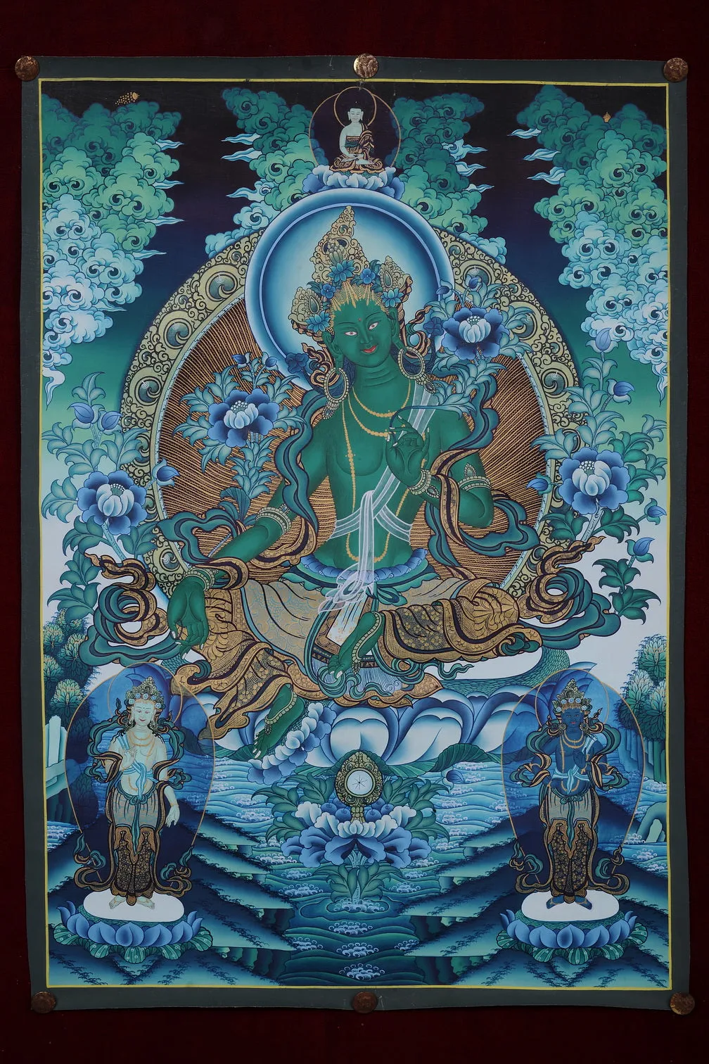 Luminous Green Tara Thangka