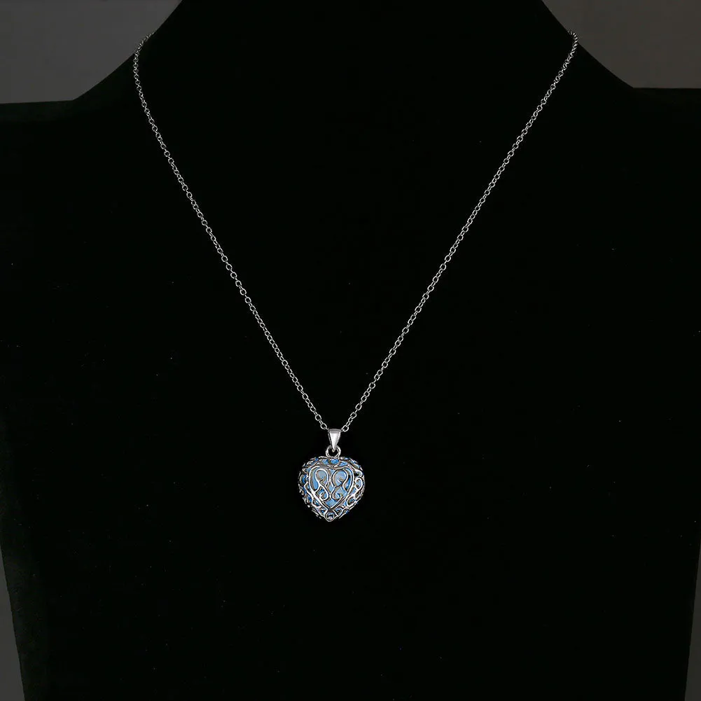 Luminous Hollow Heart Beads Necklace