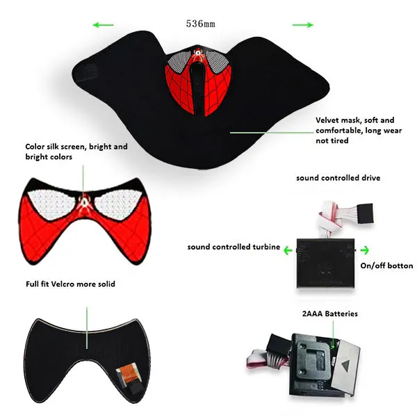 Luminous LED Bandana Style Mask