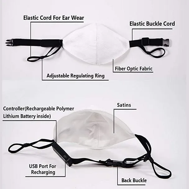 Luminous LED Face Mask With Buckle