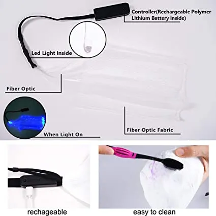 Luminous LED Face Mask With Buckle