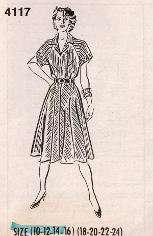 Mail Order 4117 Womens Raglan Sleeved Dress 1980s Vintage Sewing Pattern Size 10 - 16 UNCUT Factory Folded