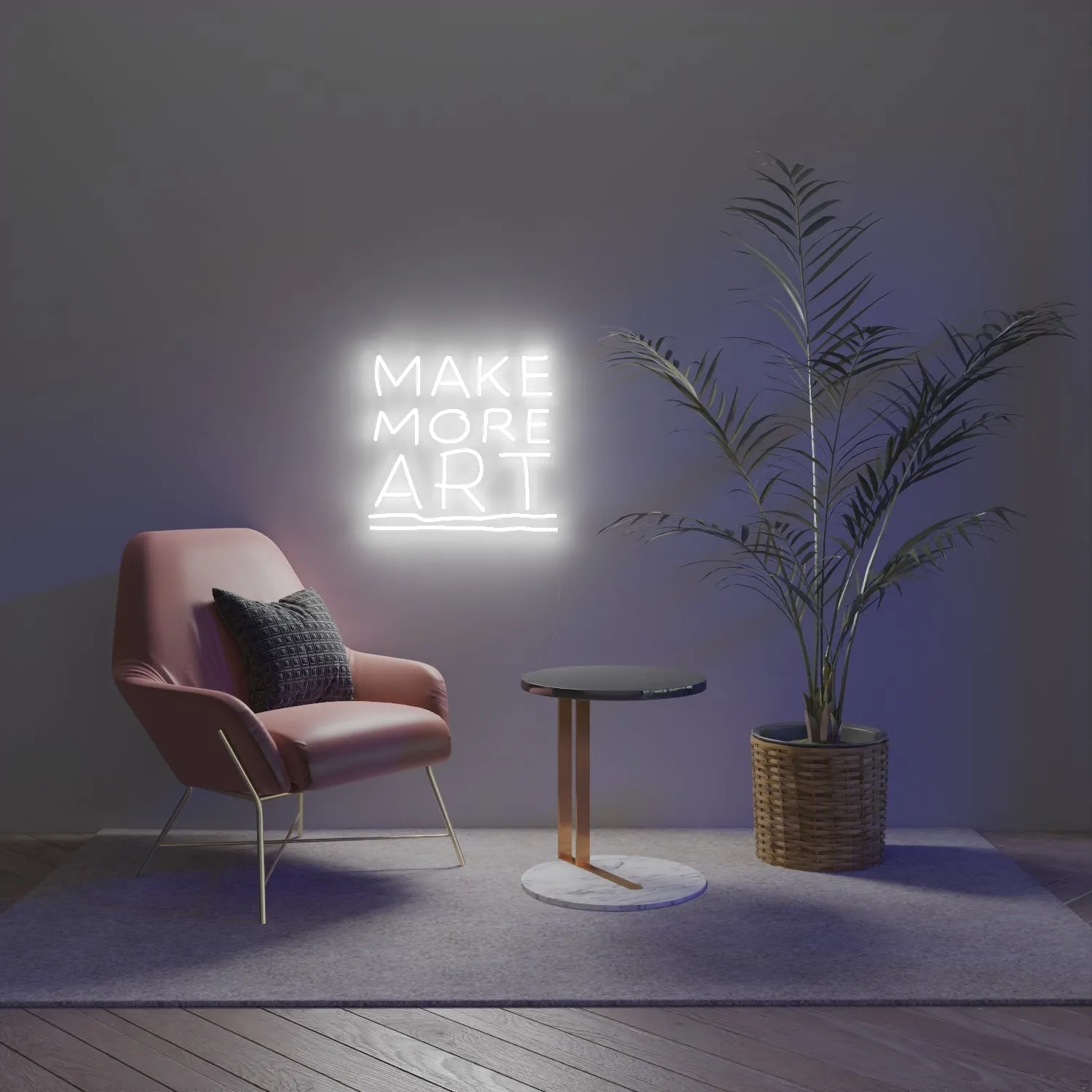 Make More Art, LED neon sign
