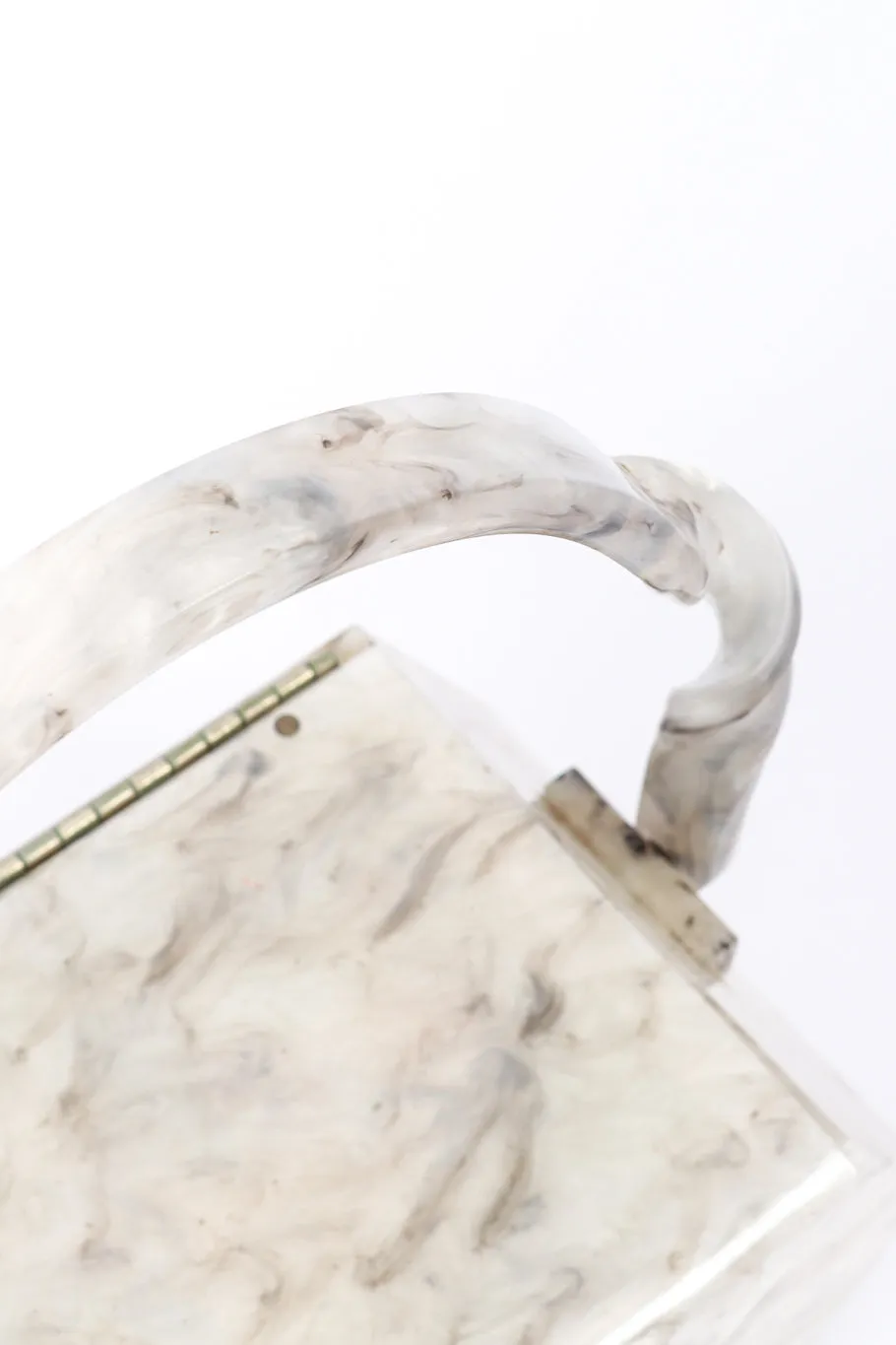 Marbled Pearl Lucite Box Bag