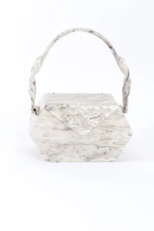 Marbled Pearl Lucite Box Bag
