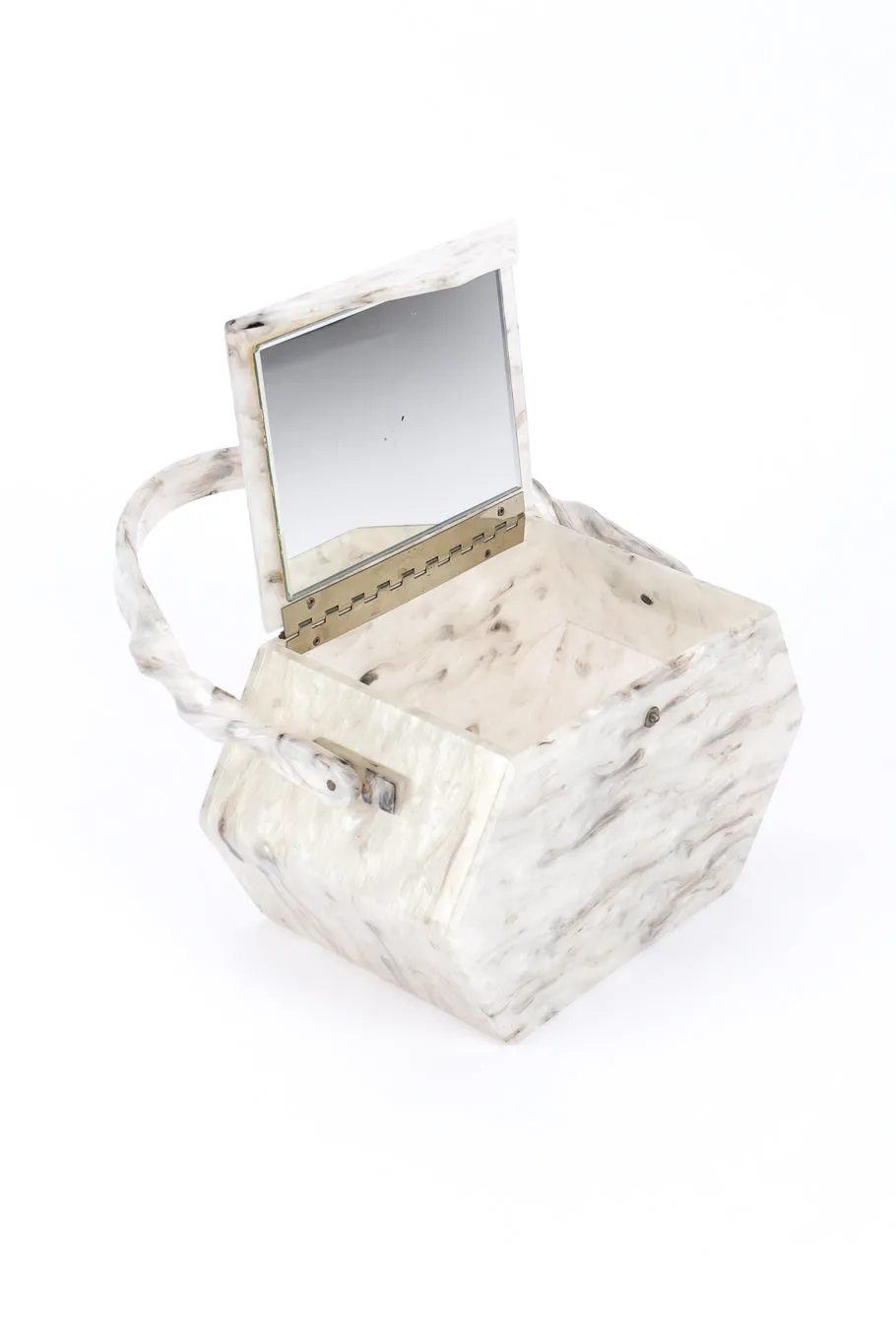 Marbled Pearl Lucite Box Bag
