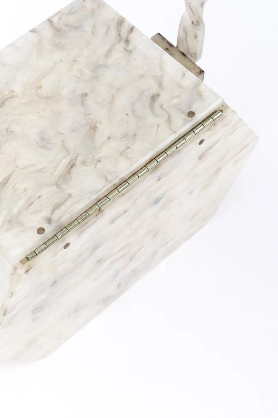 Marbled Pearl Lucite Box Bag