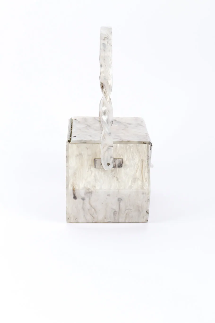 Marbled Pearl Lucite Box Bag