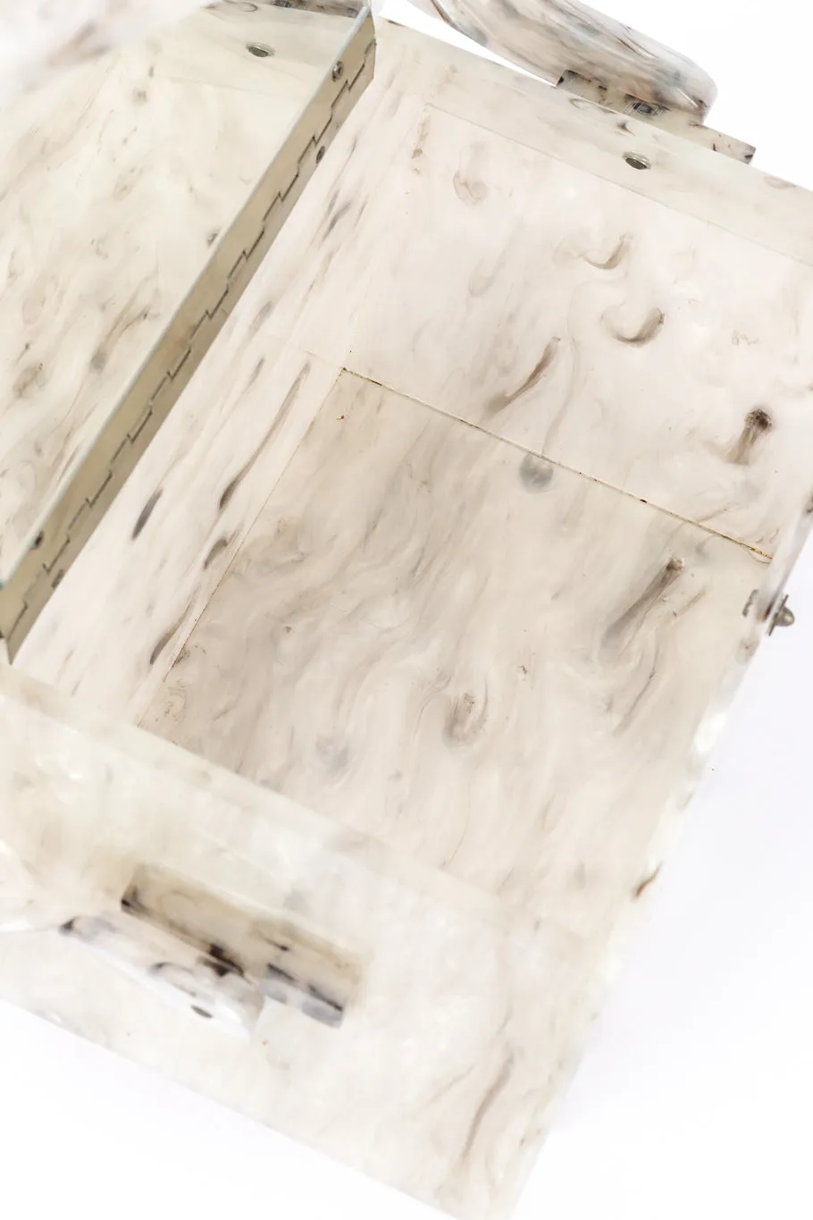 Marbled Pearl Lucite Box Bag