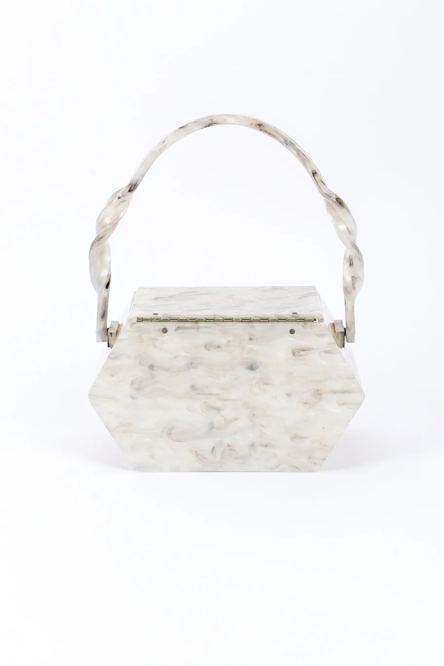 Marbled Pearl Lucite Box Bag