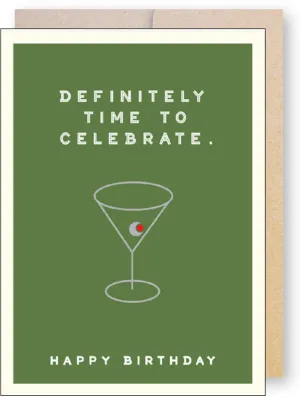 Martini Celebration Birthday Card by J. Falkner