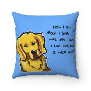 Max light blue Faux Suede Square Pillow