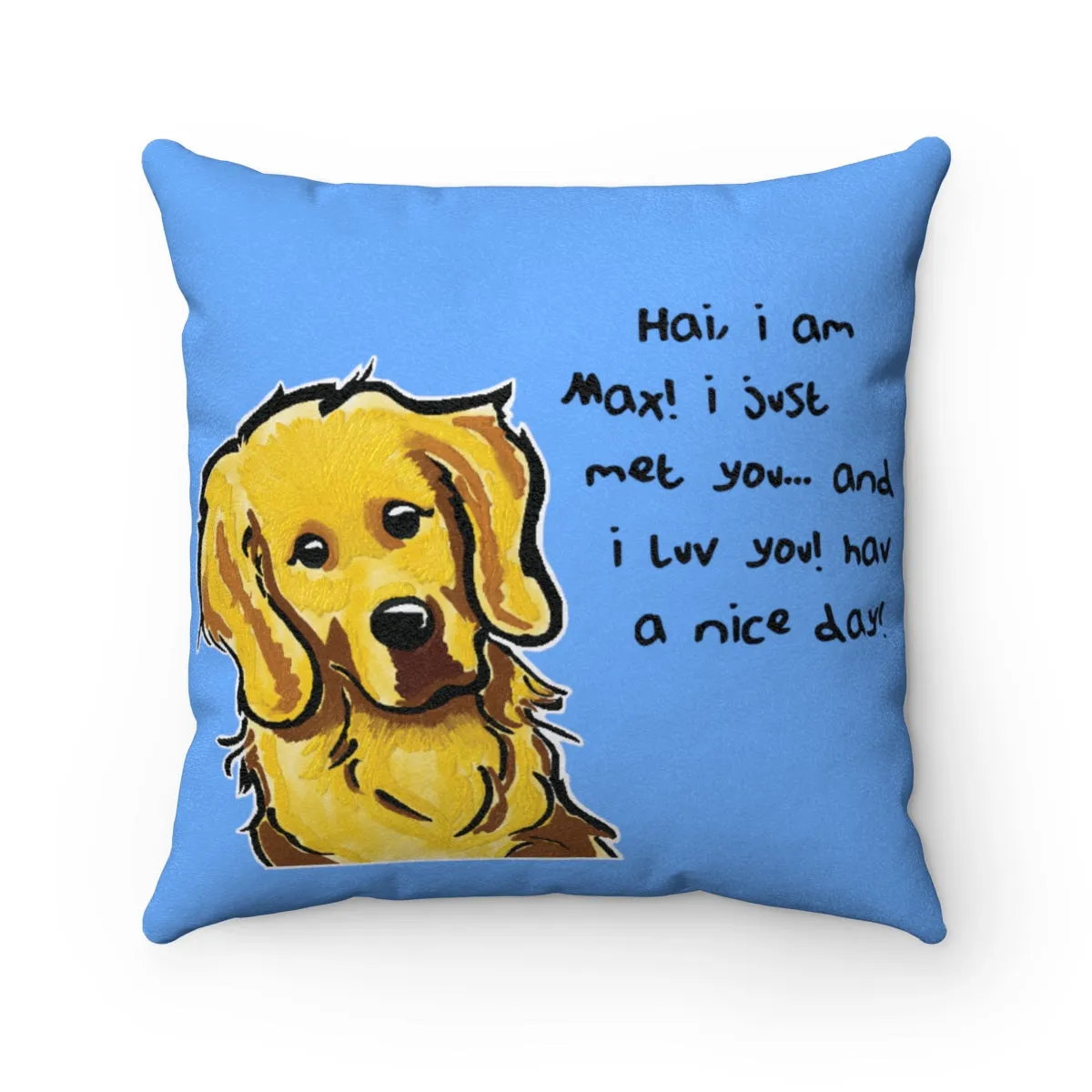 Max light blue Faux Suede Square Pillow