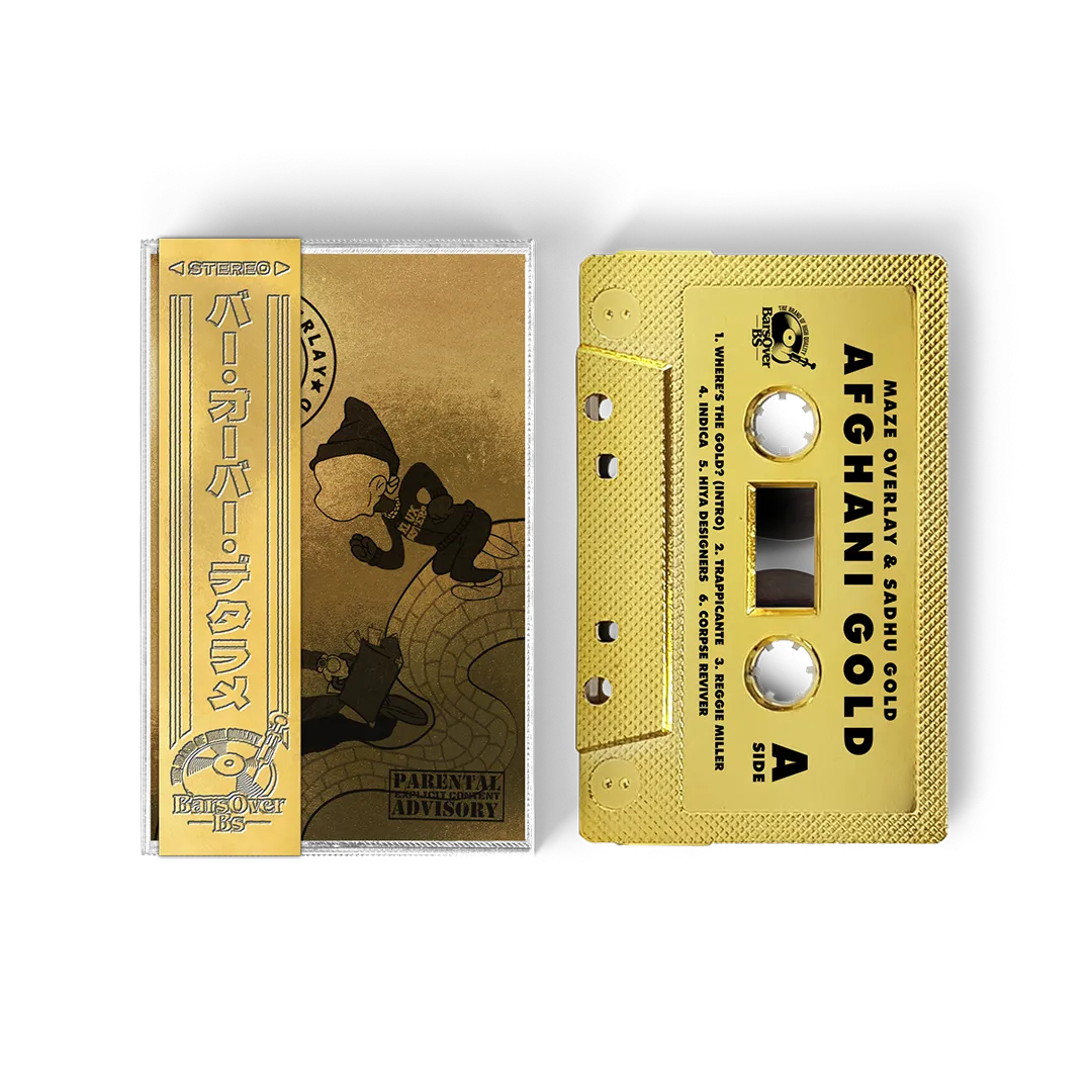 Maze Overlay x Sadhugold - Afghani Gold (Gold BarsOverBS Cassette Tape With Obi Strip)(1 PER CUSTOMER)  (Bonus Track Feat. Roc Marci Produced By WahrSeason)