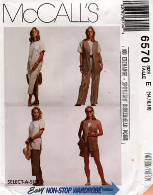 McCall's 6570 Womens EASY Non Stop Wardrobe Separates 1990s Vintage Sewing Pattern Size 14 - 18 UNCUT Factory Folded