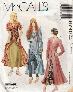 McCall's 6740 Womens Princess Dress & Slip 1990s Vintage Sewing Pattern Size 6 - 10 UNCUT Factory Folded