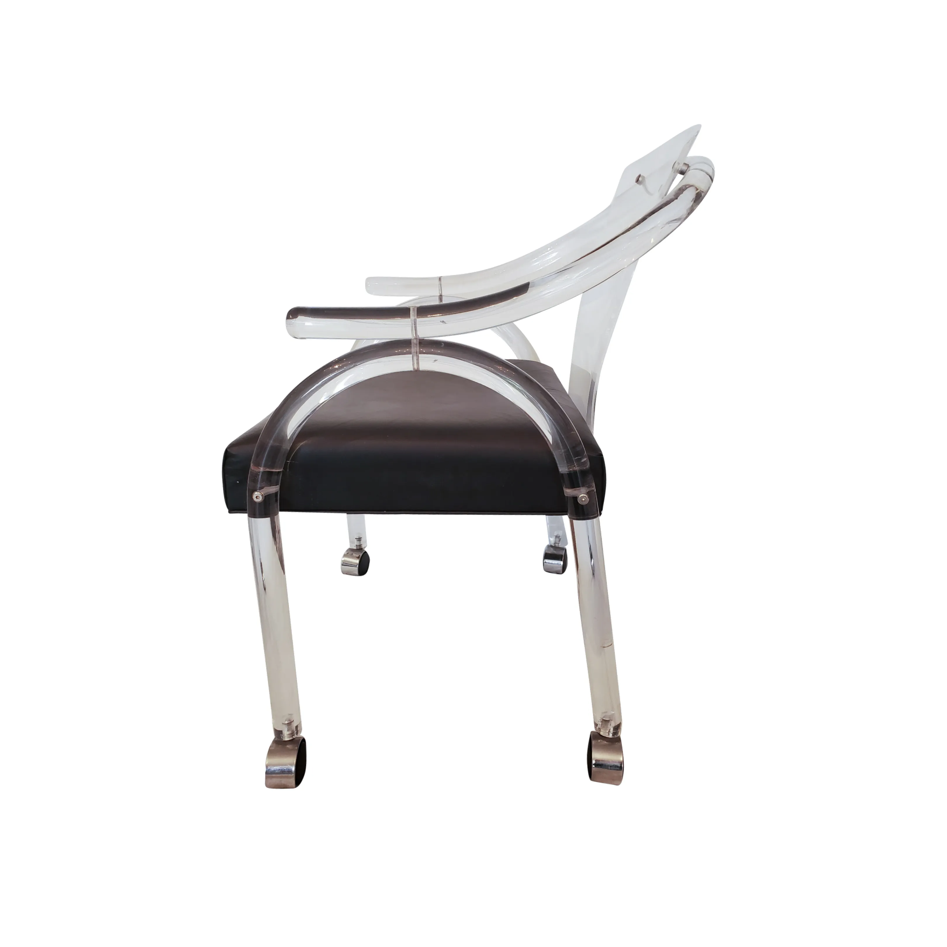 MCM Lucite Armchairs on Castors - Set of 4