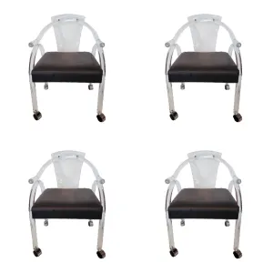 MCM Lucite Armchairs on Castors - Set of 4