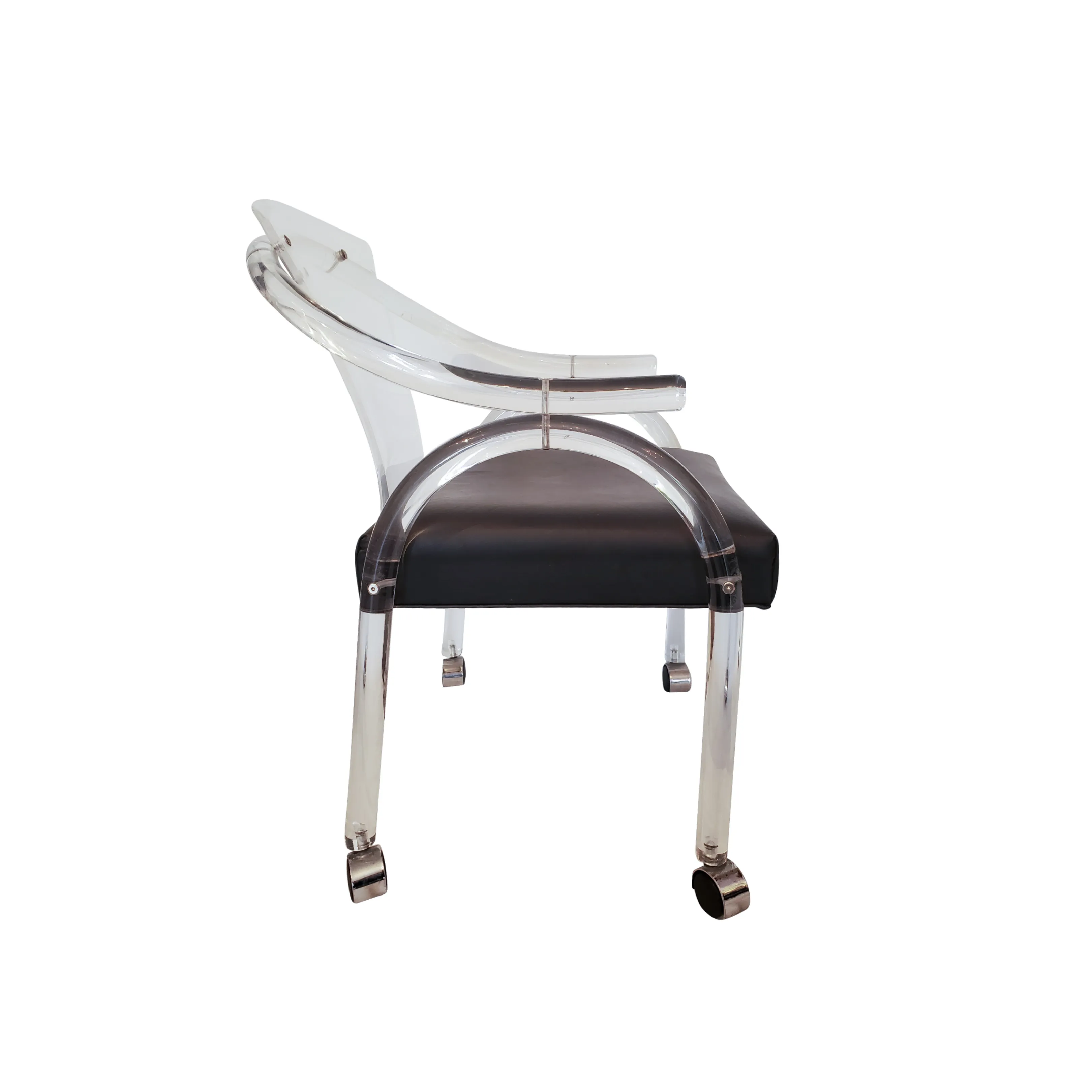 MCM Lucite Armchairs on Castors - Set of 4