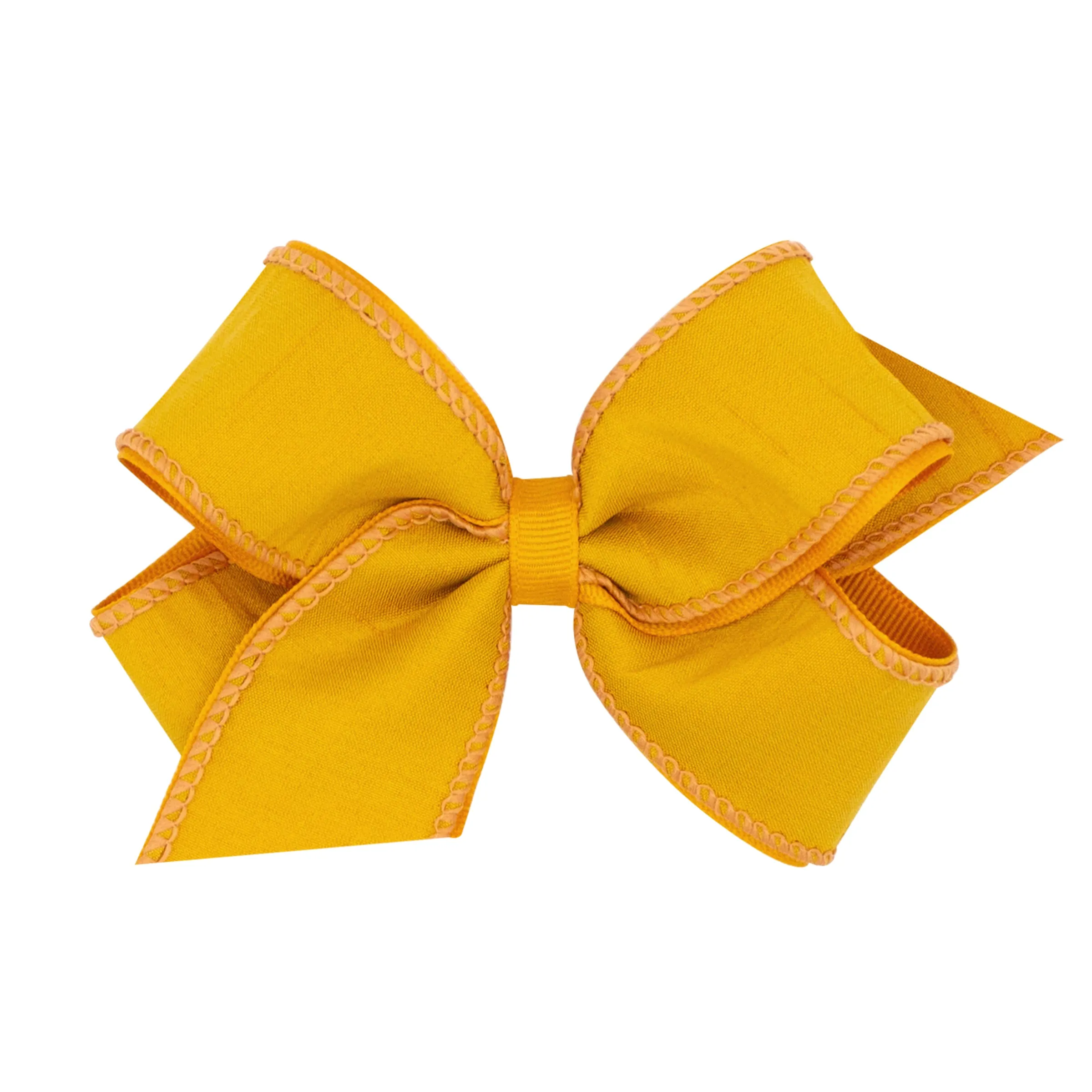 Medium Dupioni Silk Overlay Grosgrain Bow on Clippie