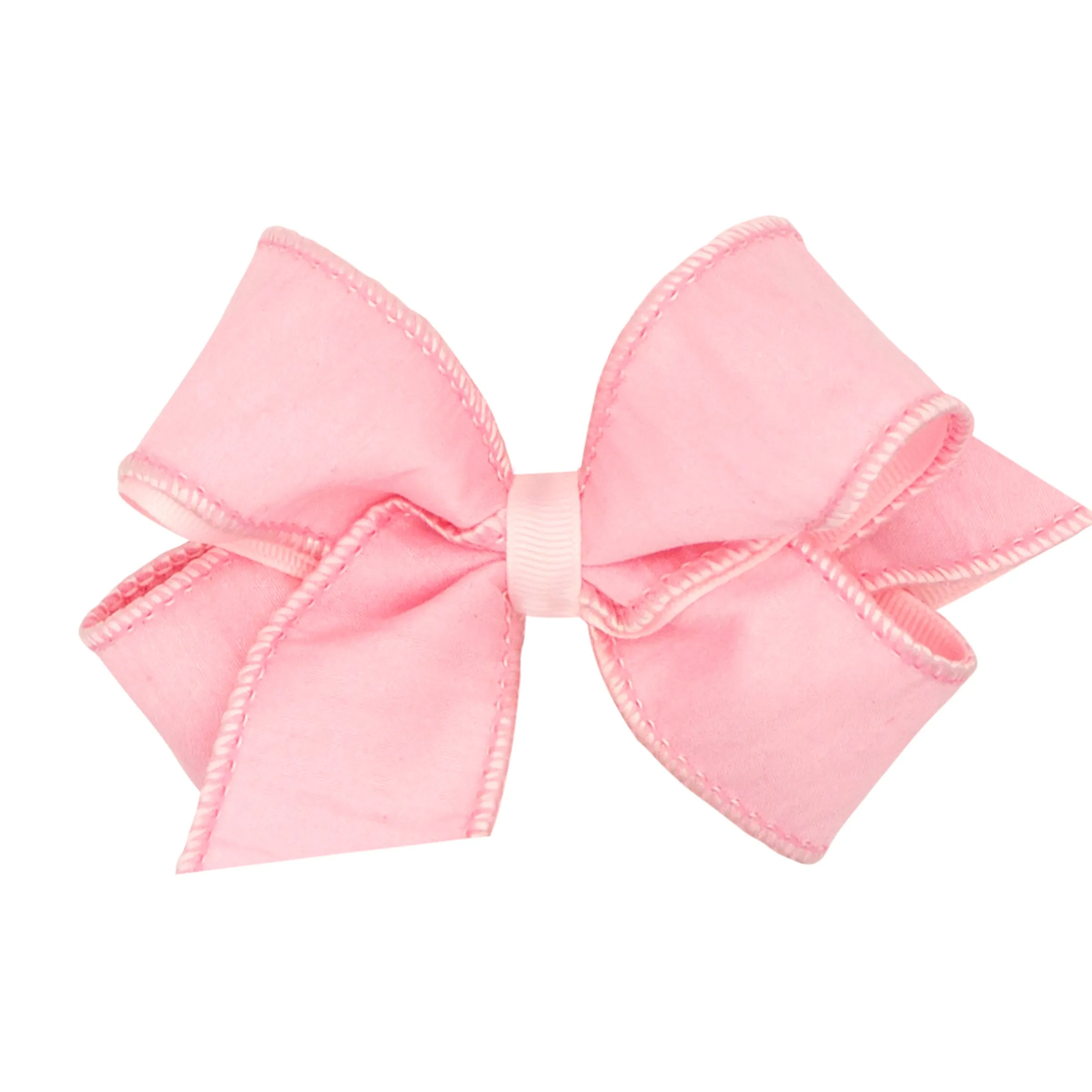 Medium Dupioni Silk Overlay Grosgrain Bow on Clippie