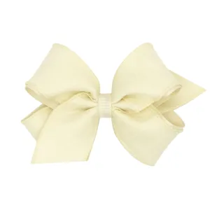 Medium Dupioni Silk Overlay Grosgrain Bow on Clippie
