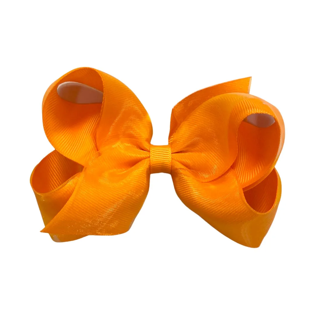 Medium Overlay Grosgrain Bow on Clippie (55  Colors)