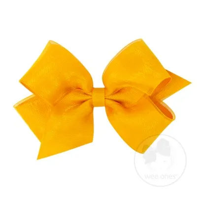 Medium Overlay Grosgrain Bow on Clippie (55  Colors)