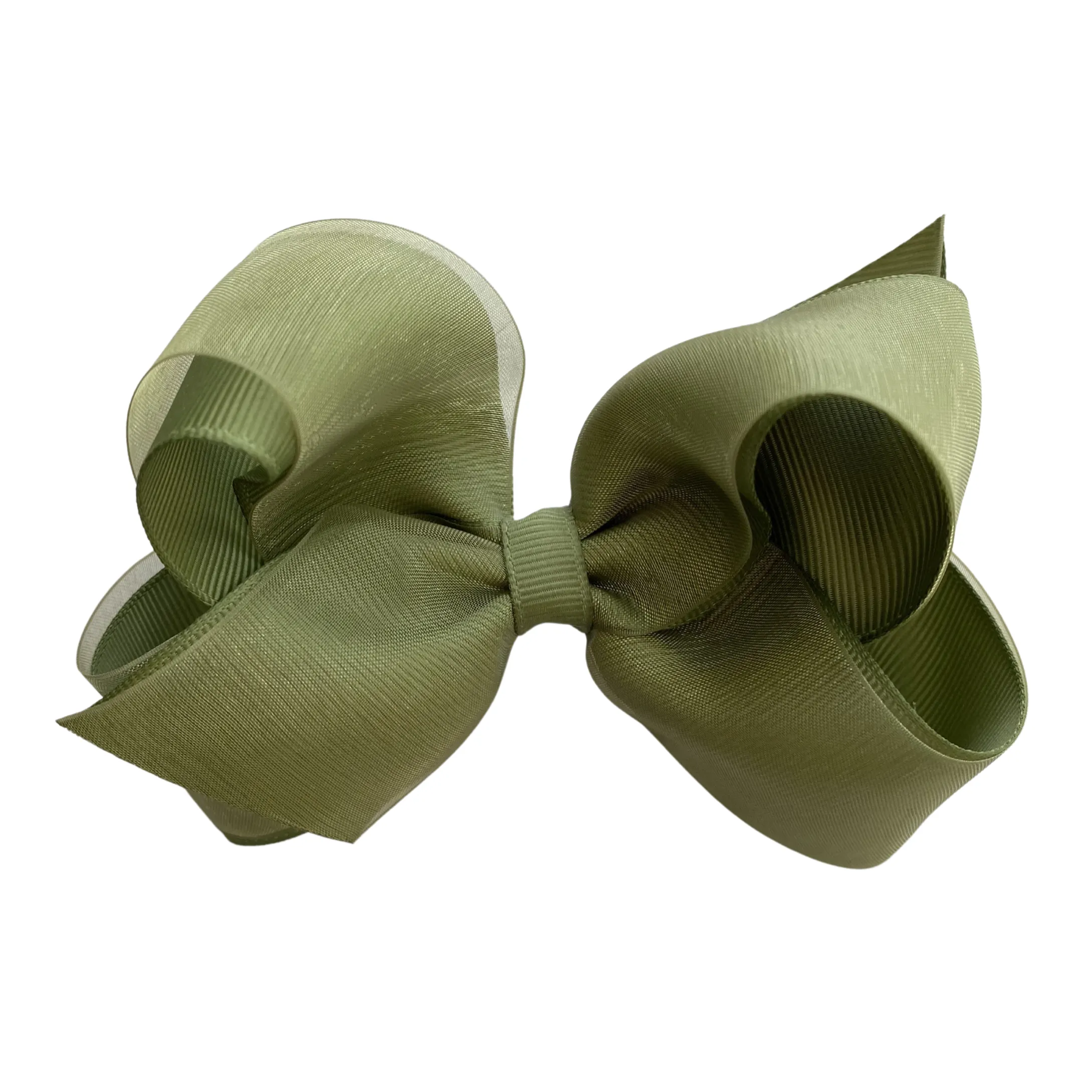 Medium Overlay Grosgrain Bow on Clippie (55  Colors)